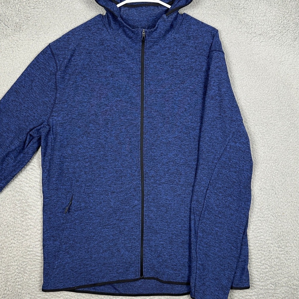 Lululemon Hoodie Mens 2XL Surge Warm Full Zip Blue Space Dye Activewear Pocket